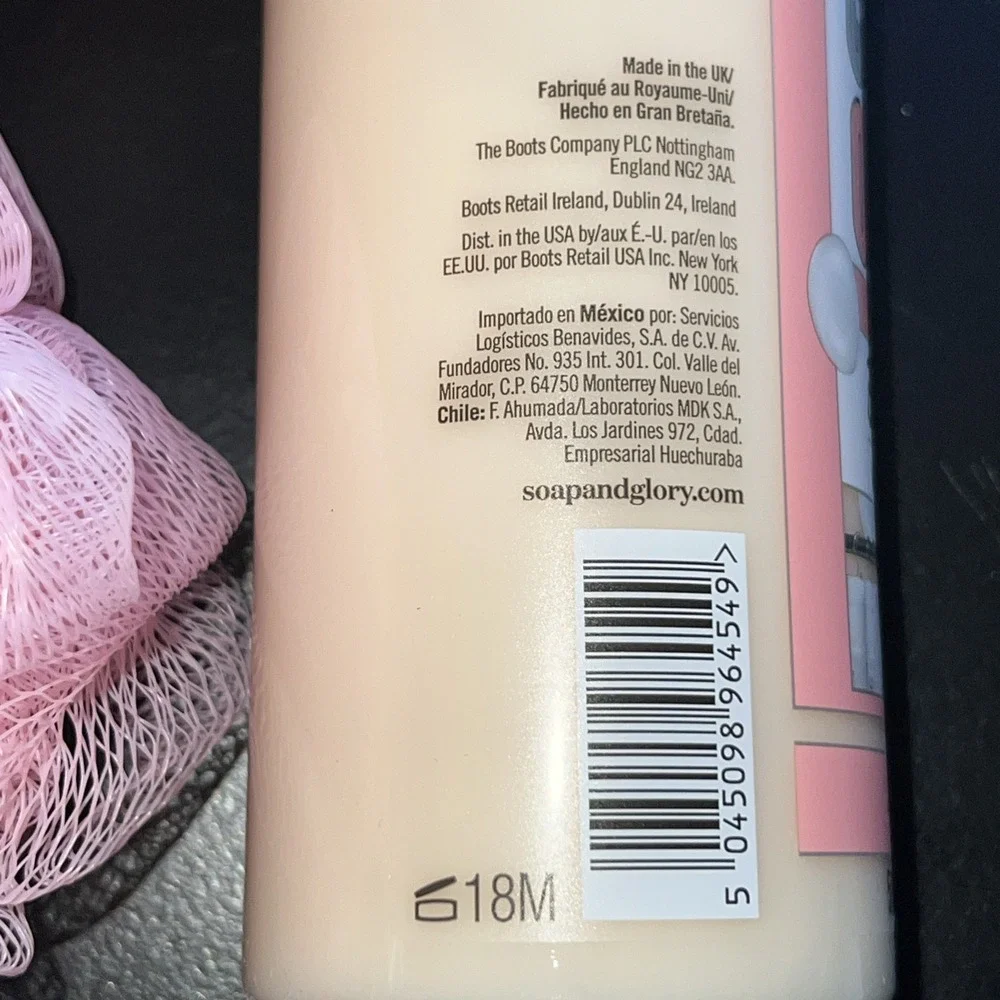 Soap & Glory Clean‎ On Me Body Wash 500ml Shea Butter &Vitamin E Shower Gel Poof